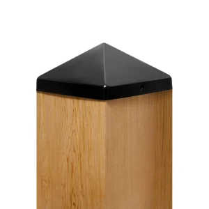 PERMAKAP 8-in x 8-in Black Stainless Steel Pyramid Black Stainless Steel Deck Post Cap