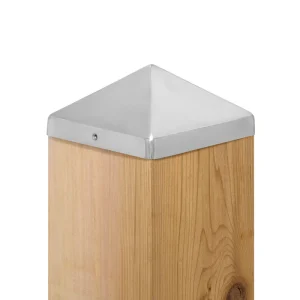 PERMAKAP 8-in x 8-in Pyramid Nautical Grade Polished Stainless Steel Deck Post Cap