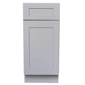 Plywell Ready to Assemble 18×34.5×24 in. Shaker Base Cabinet with 1 Door and 1 Drawer in Gray