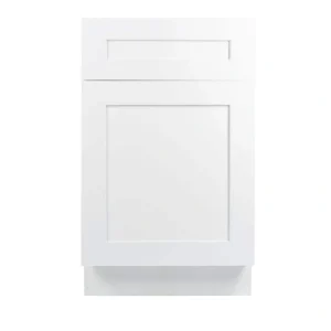 Plywell Ready to Assemble 21×34.5×24 in. Shaker Base Cabinet with 1 Door and 1 Drawer in White