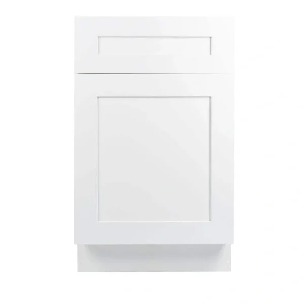 Plywell Ready to Assemble 21×34.5×24 in. Shaker Base Cabinet with 1 Door and 1 Drawer in White