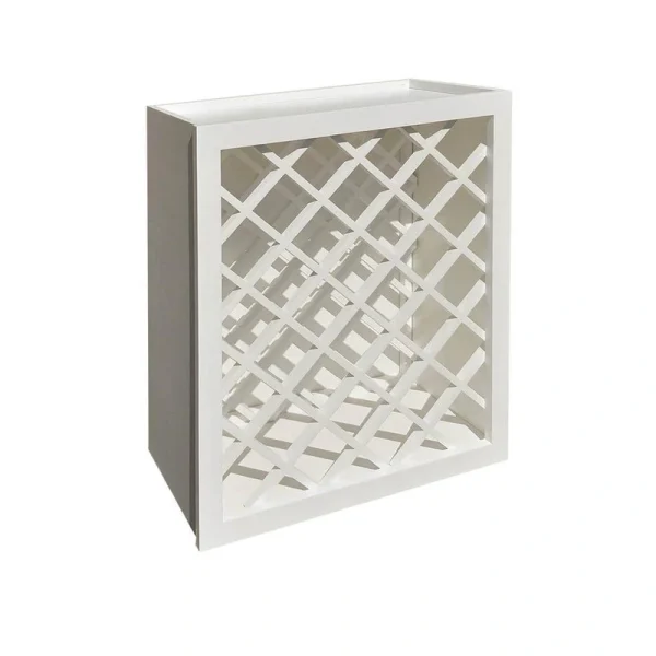 Plywell Ready to Assemble 24 in. x 30 in. x 12 in. Shaker Wall Wine Rack in White