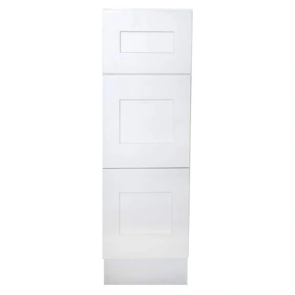Plywell Ready to Assemble 36×34.5×24 in. Shaker Base with 1 Standard Drawer with 2 Deep Drawers in White