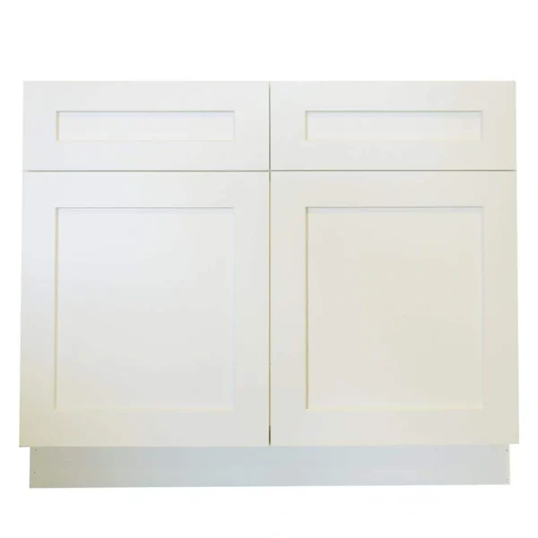 Plywell Ready to Assemble 39×34.5×24 in. Shaker Sink Base Cabinet with 2 Doors in White