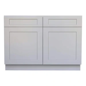 Plywell Ready to Assemble 42×34.5×24 in. Shaker Sink Base Cabinet with 2-Door and 2 Fake Drawer in Gray