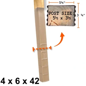 Post Protector Decay Protection 5.5-in x 3.5-in x 3-1/2-ft Cedar Tone Deck Post Sleeve