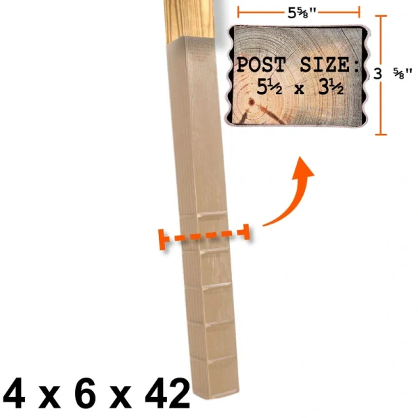 Post Protector Decay Protection 5.5-in x 3.5-in x 3-1/2-ft Cedar Tone Deck Post Sleeve