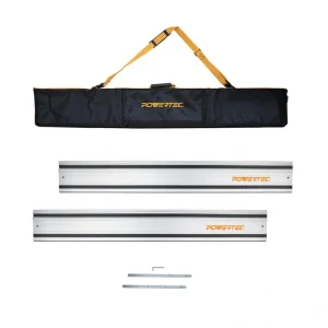 POWERTEC 110 in. Track Saw Guide Rail Kit for Makita or Festool, 2×55 in. Guide Rails with Protective Bag and Rail Connectors