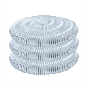 POWERTEC 4 in. x 20 ft. Flexible PVC Dust Collection Hose, Clear Color
