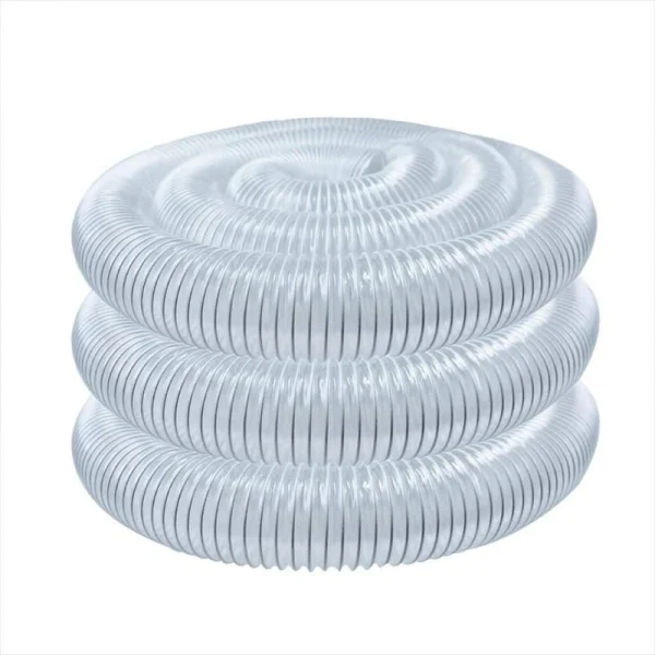 POWERTEC 4 in. x 20 ft. Flexible PVC Dust Collection Hose, Clear Color