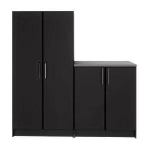 Prepac Elite 64-in W x 65-in H Wood Composite Black Freestanding Utility Storage Cabinet
