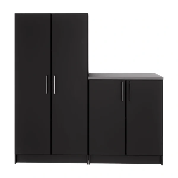 Prepac Elite 64-in W x 65-in H Wood Composite Black Freestanding Utility Storage Cabinet