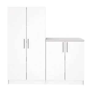 Prepac Elite 64-in W x 65-in H Wood Composite White Freestanding Utility Storage Cabinet
