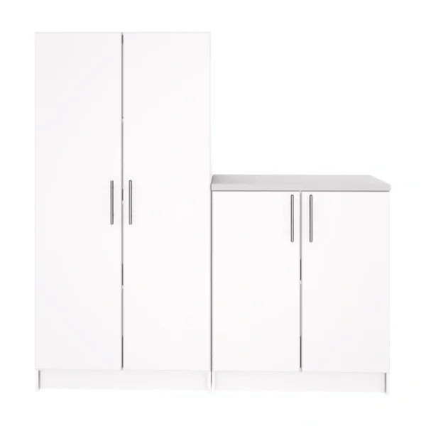 Prepac Elite 64-in W x 65-in H Wood Composite White Freestanding Utility Storage Cabinet