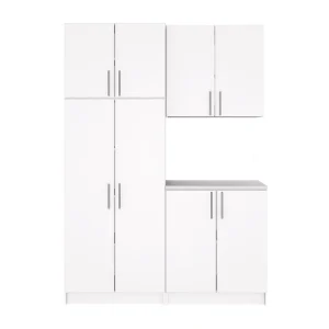 Prepac Elite 64-in W x 89-in H Wood Composite White Freestanding Utility Storage Cabinet