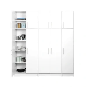 Prepac Elite 80-in W x 89-in H Wood Composite White Freestanding Utility Storage Cabinet