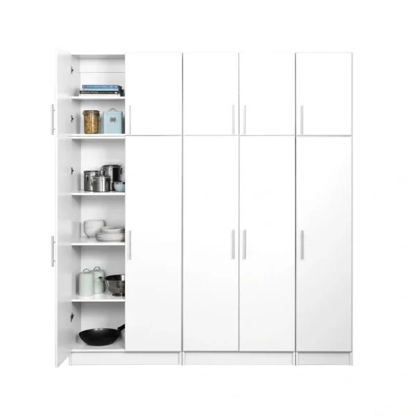 Prepac Elite 80-in W x 89-in H Wood Composite White Freestanding Utility Storage Cabinet