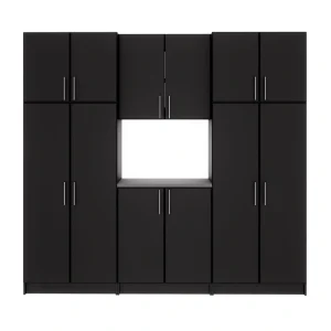 Prepac Elite 96-in W x 89-in H Wood Composite Black Freestanding Utility Storage Cabinet