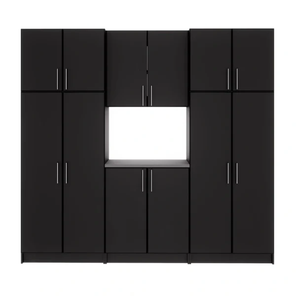 Prepac Elite 96-in W x 89-in H Wood Composite Black Freestanding Utility Storage Cabinet