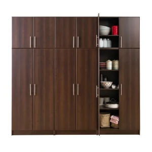 Prepac Elite 96-in W x 89-in H Wood Composite Espresso Freestanding Utility Storage Cabinet