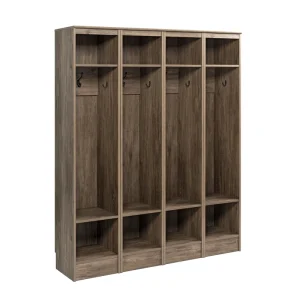 Prepac Entryway Modern 59-in Drifted Gray Composite Hall Tree