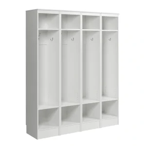 Prepac Entryway Modern 59-in White Composite Hall Tree