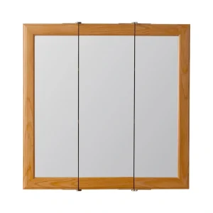 Project Source 24.25-in x 24-in Surface Mount Oak Mirrored Medicine Cabinet