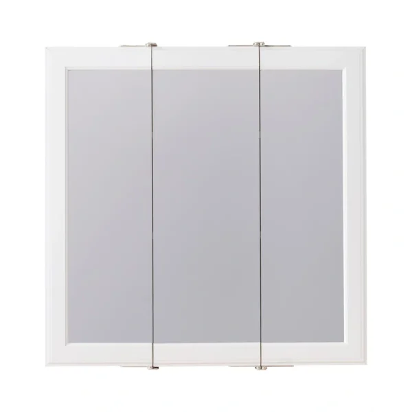 Project Source 24.25-in x 24-in Surface Mount White Mirrored Medicine Cabinet