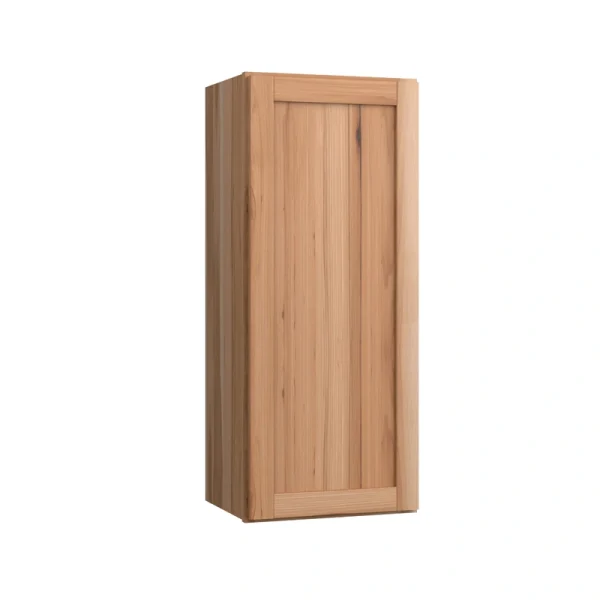 Project Source Branson 15-in W x 36-in H x 12-in D Hickory Wall Fully Assembled Cabinet (Recessed Panel Shaker Door Style)