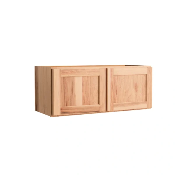 Project Source Branson 30-in W x 12-in H x 12-in D Hickory Wall Fully Assembled Cabinet (Recessed Panel Shaker Door Style)