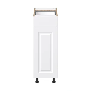 Project Source Cheyenne White 12-in W x 34.5-in H x 24.56-in D White 1-Drawer Base Ready To Assemble Cabinet (Raised Panel Square Style)