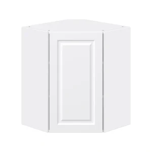 Project Source Cheyenne White 24-in W x 30-in H x 24-in D White Diagonal Corner Wall Ready To Assemble Cabinet (Raised Panel Square Style)