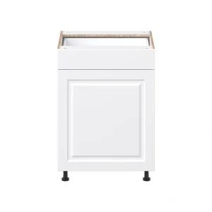 Project Source Cheyenne White 24-in W x 34.5-in H x 24.56-in D White 1-Drawer Base Ready To Assemble Cabinet (Raised Panel Square Style)