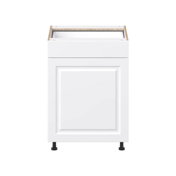 Project Source Cheyenne White 24-in W x 34.5-in H x 24.56-in D White 1-Drawer Base Ready To Assemble Cabinet (Raised Panel Square Style)