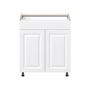 Project Source Cheyenne White 30-in W x 34.5-in H x 24.56-in D White 1-Drawer Base Ready To Assemble Cabinet (Raised Panel Square Style)
