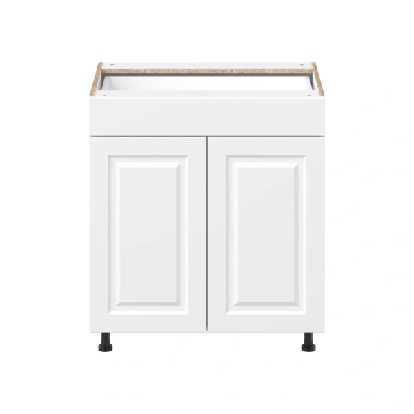 Project Source Cheyenne White 30-in W x 34.5-in H x 24.56-in D White 1-Drawer Base Ready To Assemble Cabinet (Raised Panel Square Style)