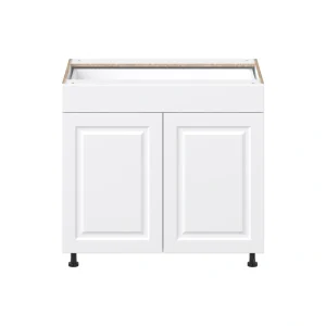 Project Source Cheyenne White 36-in W x 34.5-in H x 24.56-in D White 1-Drawer Base Ready To Assemble Cabinet (Raised Panel Square Style)