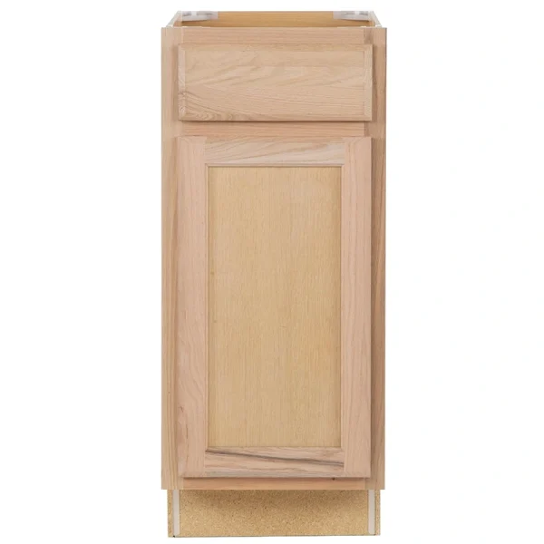 Project Source Oak Brook 15-in W x 35-in H x 23.75-in D Natural Unfinished Oak 1-Drawer Base Fully Assembled Cabinet (Flat Panel Square Style)