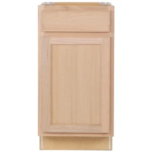 Project Source Oak Brook 18-in W x 35-in H x 23.75-in D Natural Unfinished Oak 1-Drawer Base Fully Assembled Cabinet (Flat Panel Square Style)