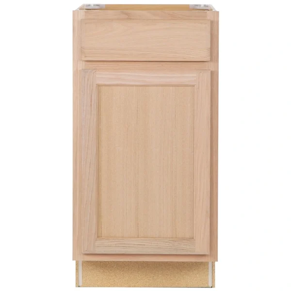 Project Source Oak Brook 18-in W x 35-in H x 23.75-in D Natural Unfinished Oak 1-Drawer Base Fully Assembled Cabinet (Flat Panel Square Style)