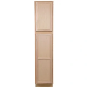 Project Source Oak Brook 18-in W x 84-in H x 23.75-in D Natural Unfinished Oak Pantry Fully Assembled Cabinet (Flat Panel Square Door Style)