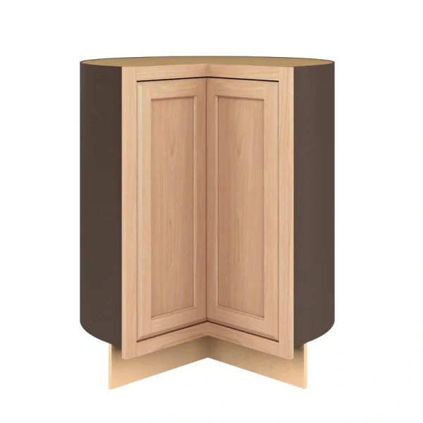Project Source Oak Brook 36-in W x 35-in H x 23.75-in D Natural Unfinished Oak Lazy Susan Corner Base Fully Assembled Cabinet (Flat Panel Square Style)