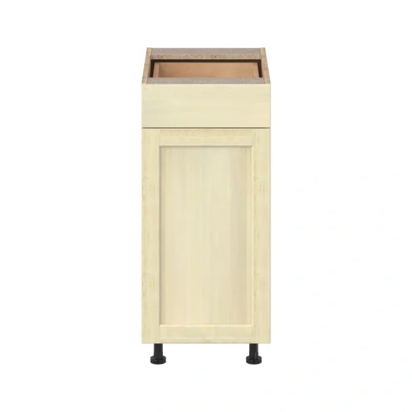 Project Source Omaha Unfinished 15-in W x 34.5-in H x 24.5-in D Unfinished Poplar 1-Drawer Base Ready To Assemble Cabinet (Recessed Panel Shaker Style)