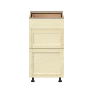 Project Source Omaha Unfinished 18-in W x 34.5-in H x 24.5-in D Unfinished Poplar 3-Drawer Base Ready To Assemble Cabinet (Recessed Panel Style)