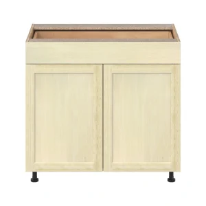 Project Source Omaha Unfinished 36-in W x 34.5-in H x 24.5-in D Unfinished Poplar 1-Drawer Base Ready To Assemble Cabinet (Recessed Panel Shaker Style)