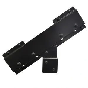 Pylex Black Steel Stair Connector for Deck Stairs – Connects 2 Risers for 8-14 Step Stringer, Sturdy & Anti-Corrosion Coated