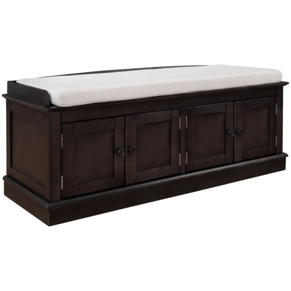 Qualler Modern Espresso Storage Bench 42.7-in x 16-in x 17.4-in