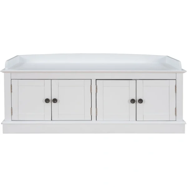 Qualler Modern White Storage Bench 42.7-in x 16-in x 17.4-in
