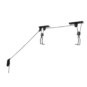 RAD Cycle Black 4-Bike Hoist Garage Bike Rack