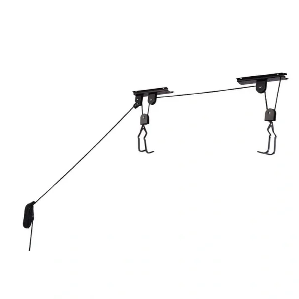 RAD Cycle Black 4-Bike Hoist Garage Bike Rack